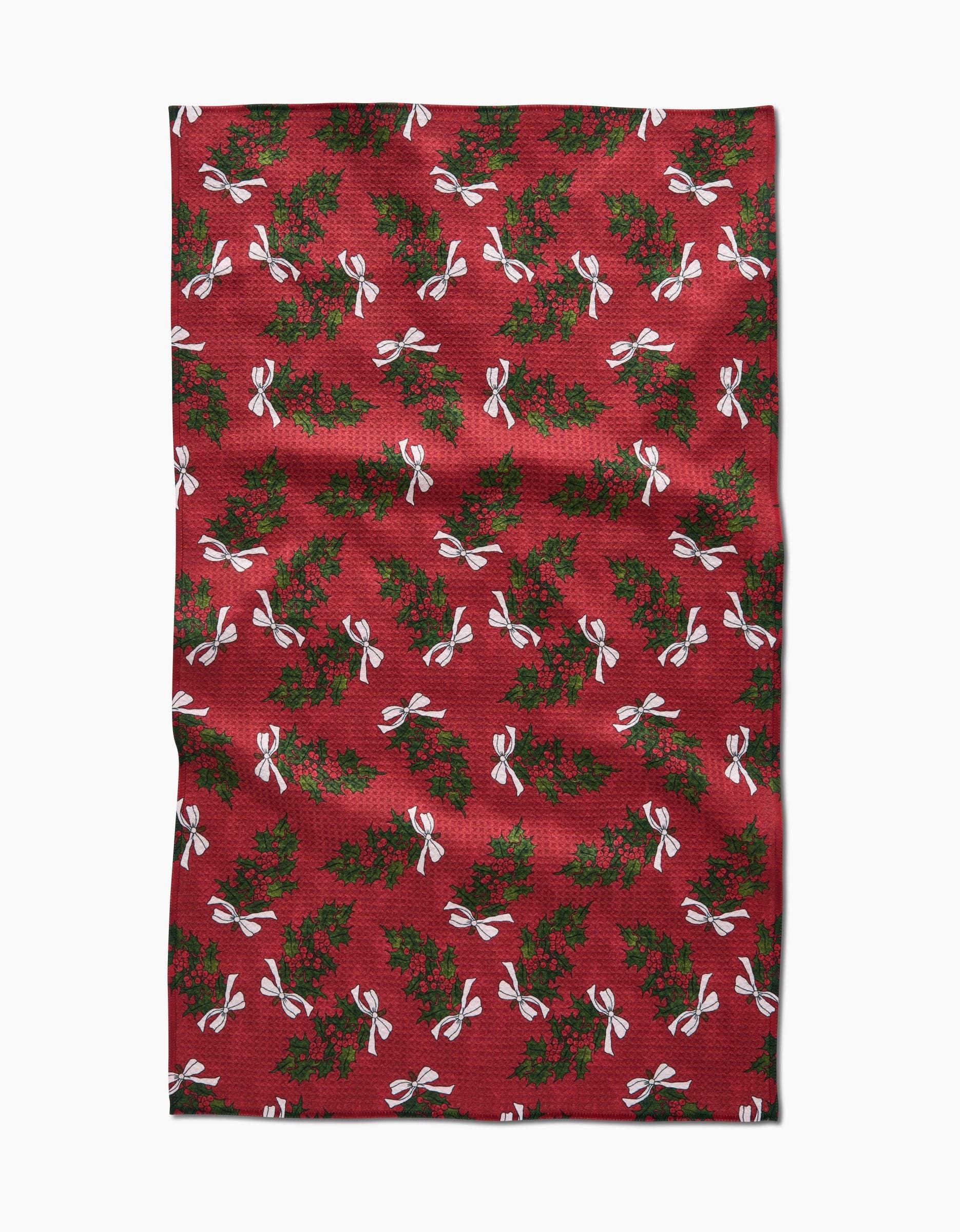 Geometry Christmas Berry Bow Tea Towel - Marcel’s Culinary Experience