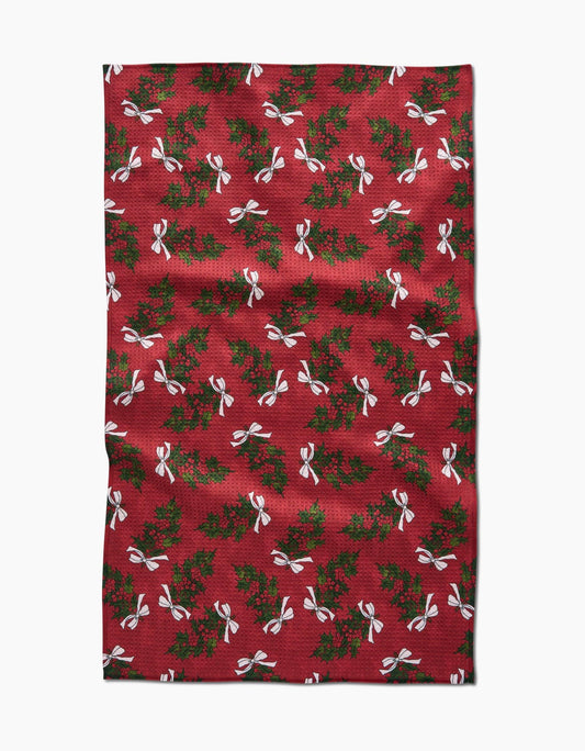 Geometry Christmas Berry Bow Tea Towel - Marcel’s Culinary Experience