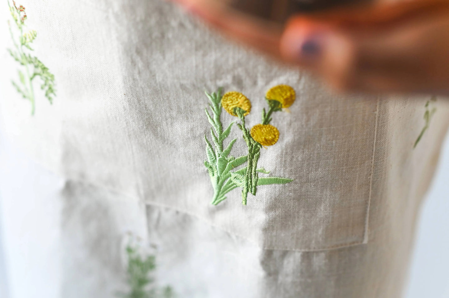 Botanical Embroidered Apron