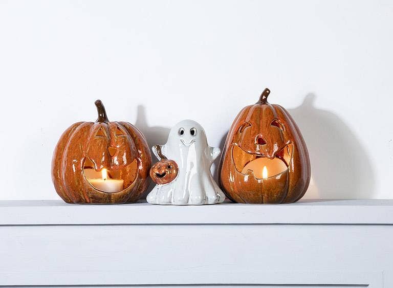 Porcelain Ghost with Jack-O’-Lantern