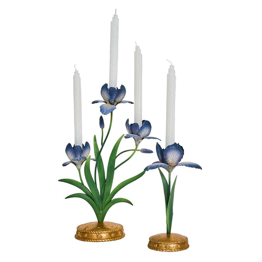 Juliska Meadow Walk Iris Candlestick 9" - Chambray