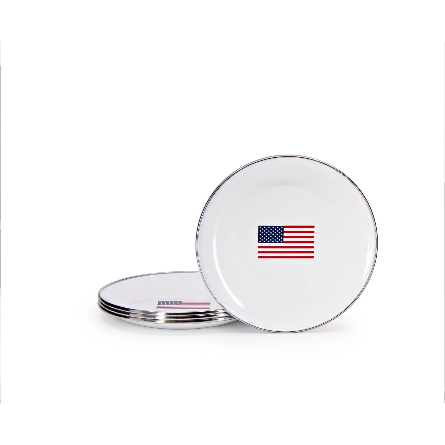 Golden Rabbit Enamelware  US Flag Sandwich Plates