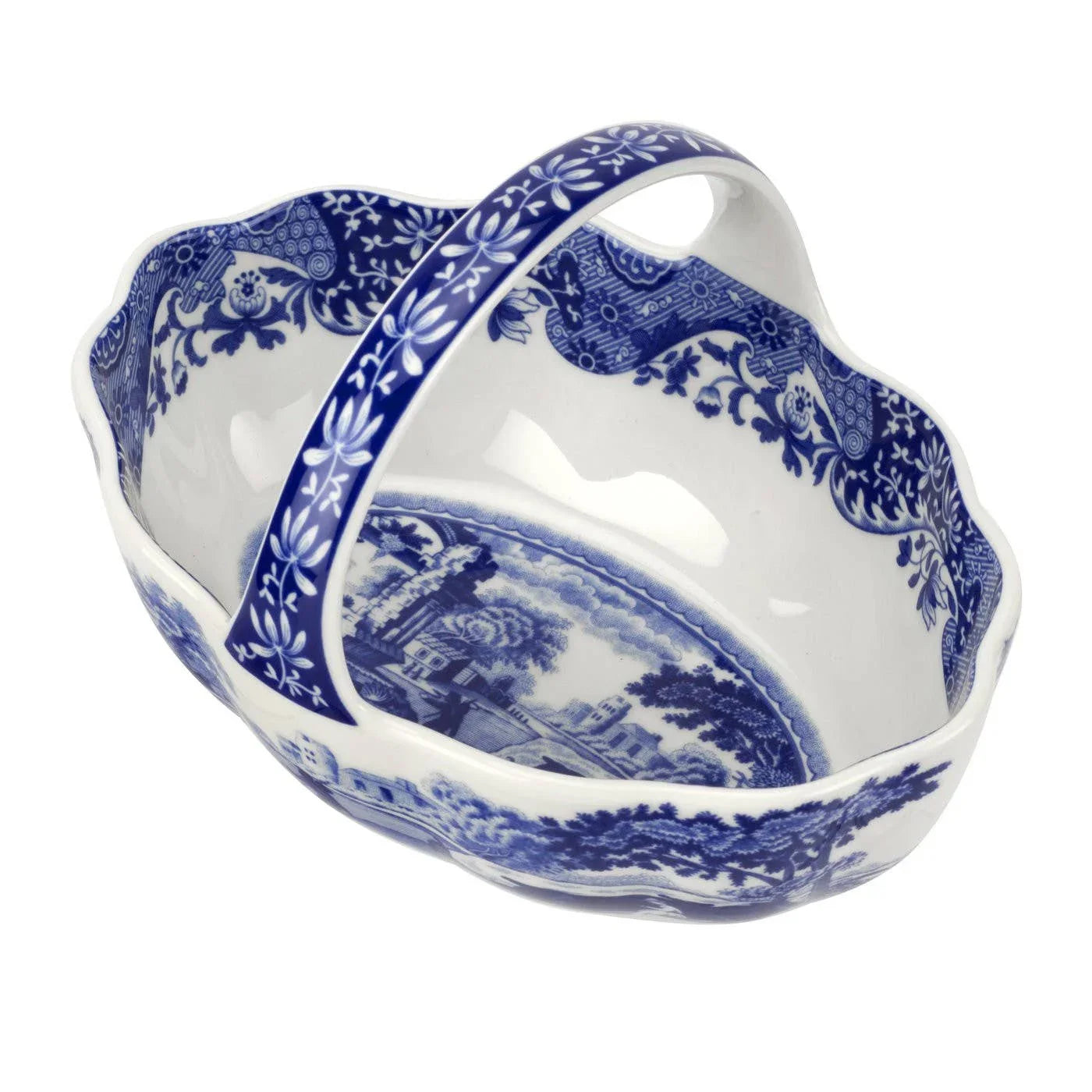 Spode Blue Italian Handled Basket