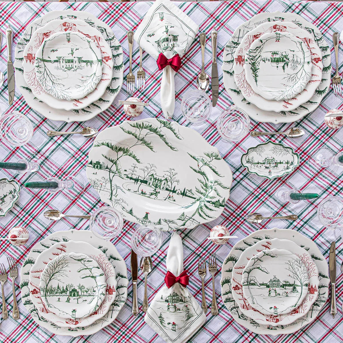 Juliska Country Estate Winter Frolic Party Plate Set/4 - Evergreen