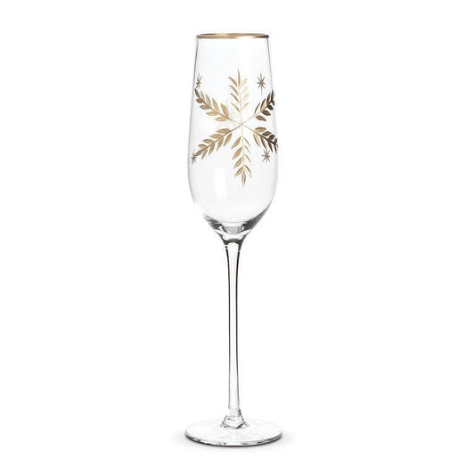 Gold Snowflake Champagne Flute