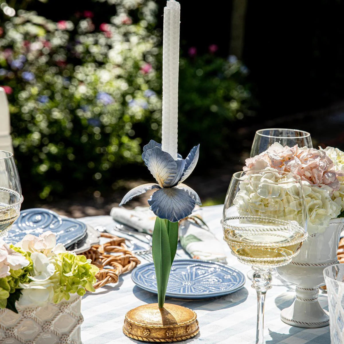 Juliska Meadow Walk Iris Candlestick 9" - Chambray