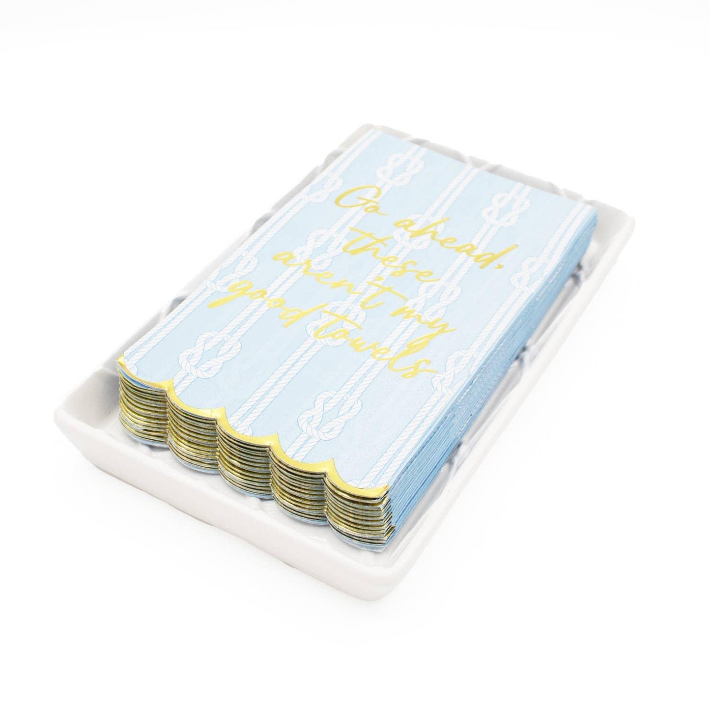 White Textured Guest Towel Tray - Marcel’s Culinary Experience