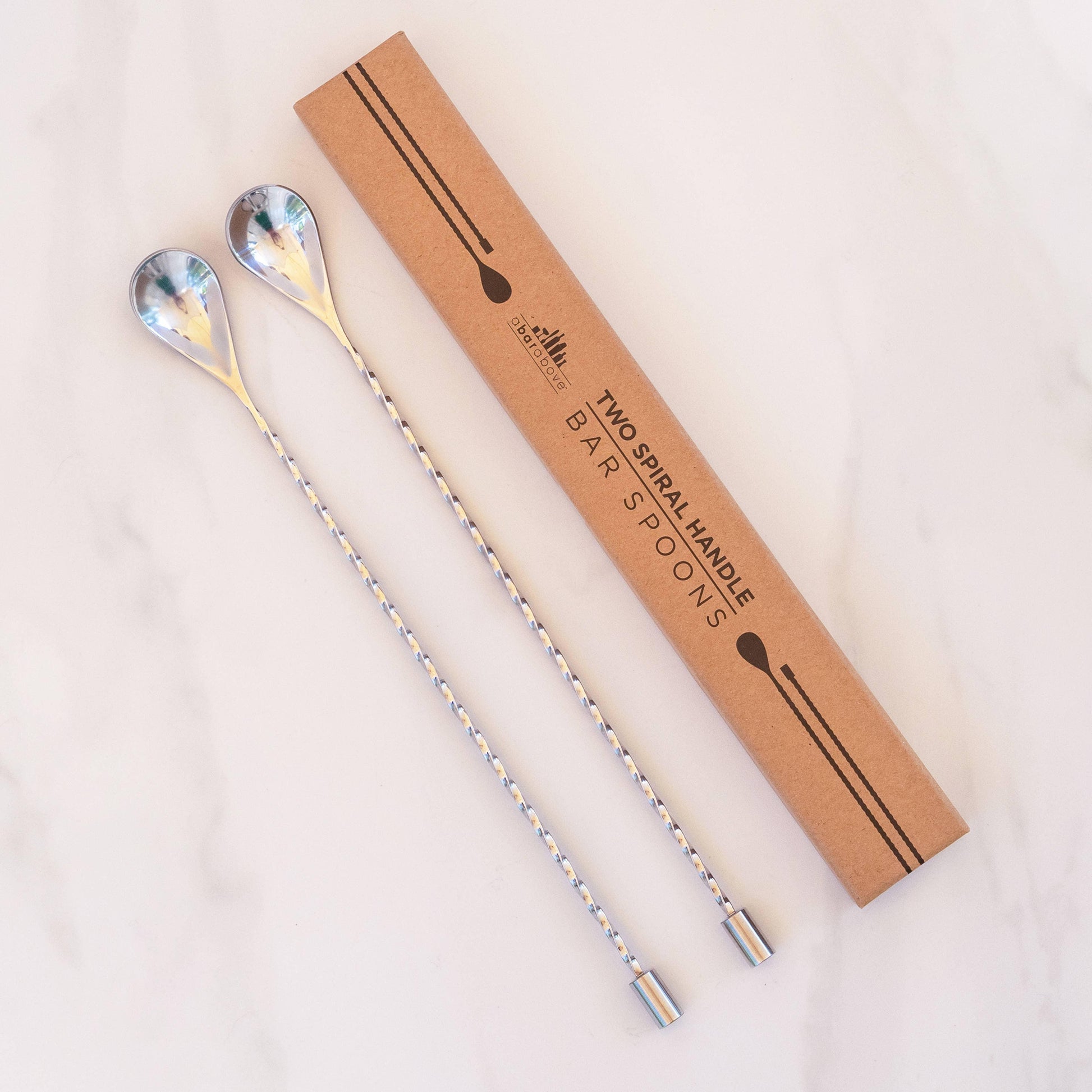 Bar Spoons (Spiral Handle, Set of 2), Stainless - Marcel’s Culinary Experience