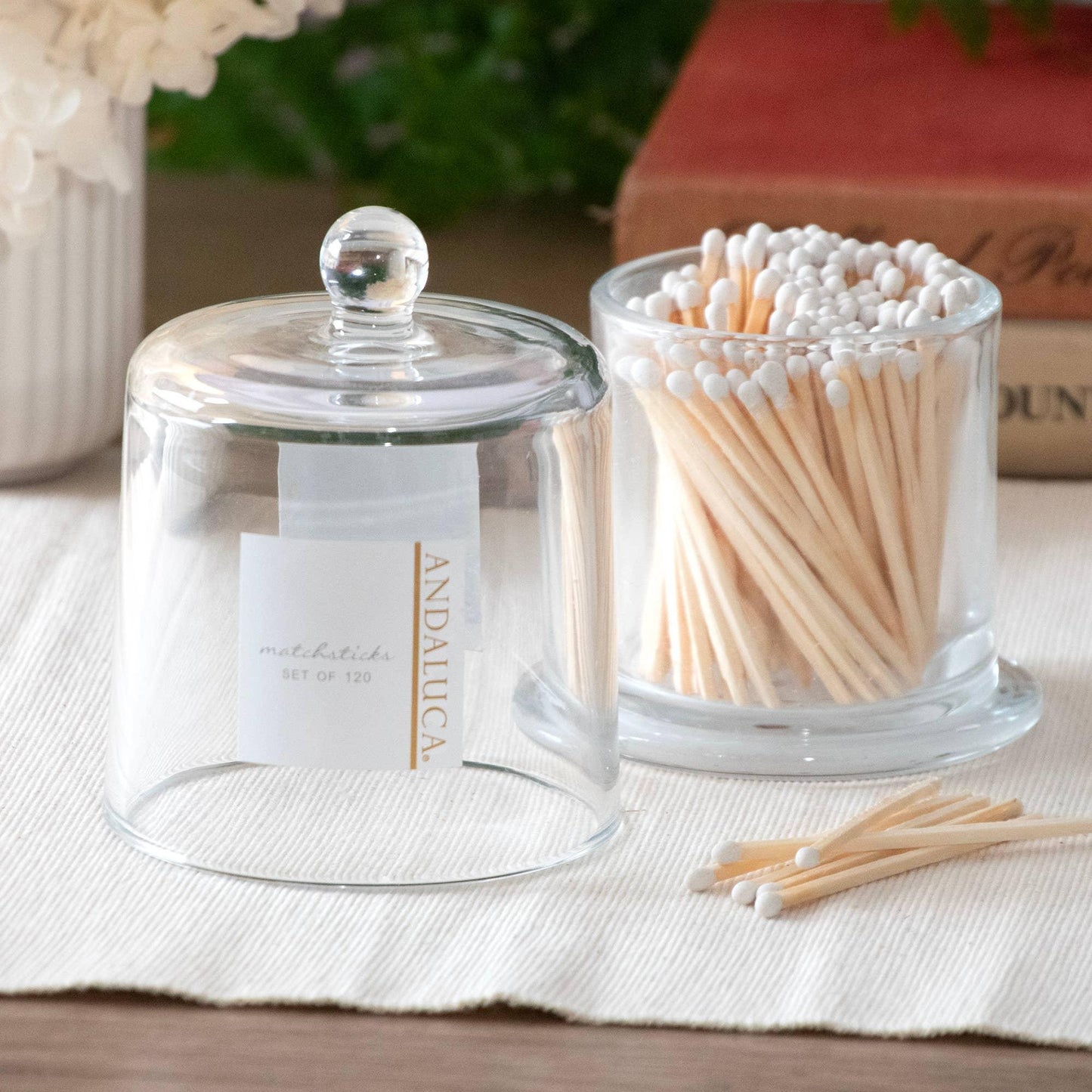Glass Jar with Lid & 120 Wooden White Matches - Marcel’s Culinary Experience