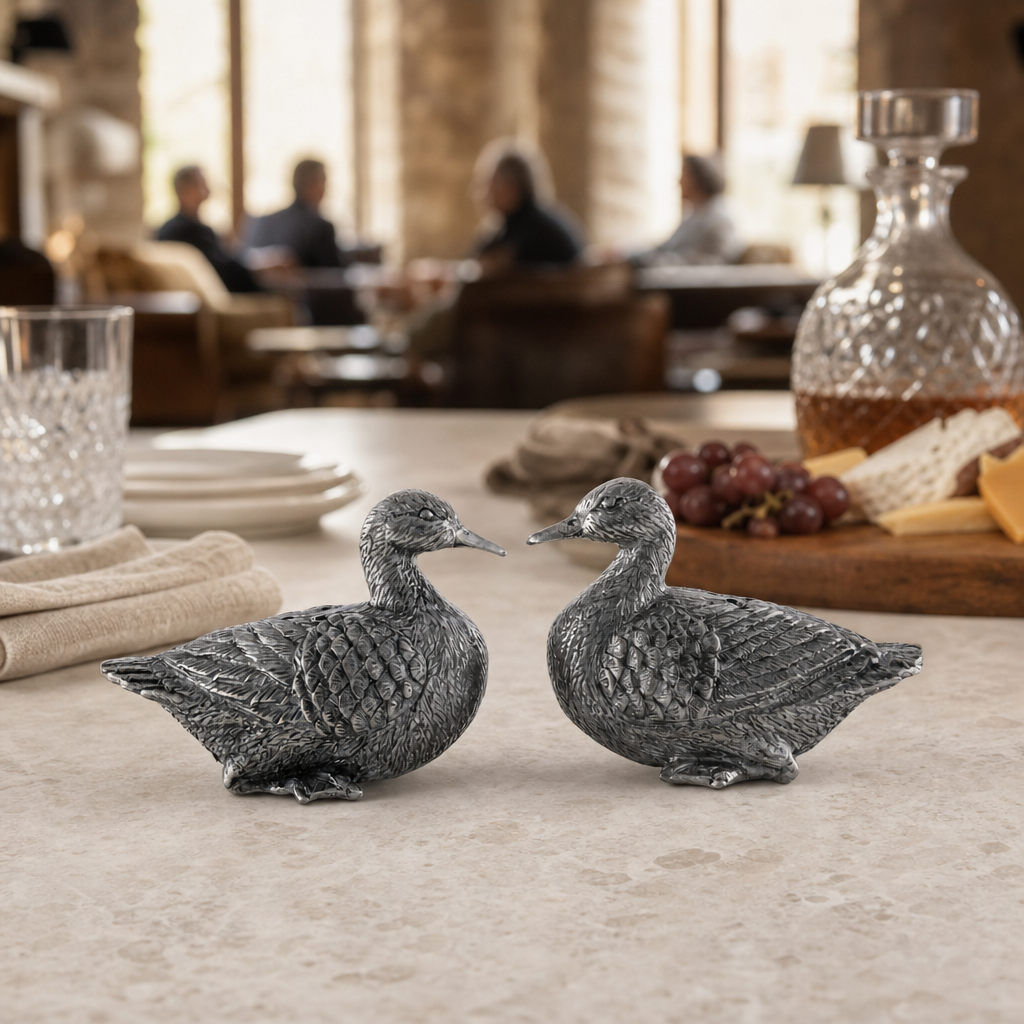 Pewter Mallard Duck Salt & Pepper Shakers
