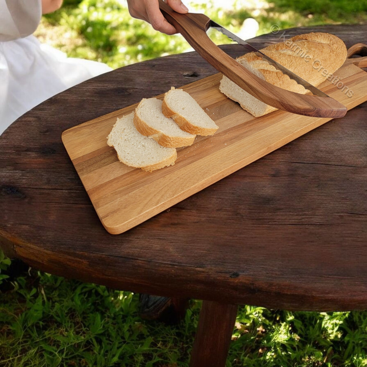 Bread Bow Knife with Acacia Wood Handle