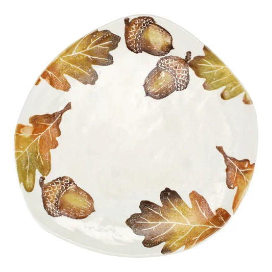 Vietri Autunno Acorns & White Oak Leaves Oblong Platter - Marcel’s Culinary Experience