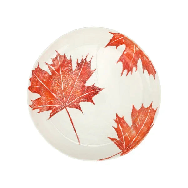 Vietri Autunno Maple Leaves Round Shallow Bowl - Marcel’s Culinary Experience