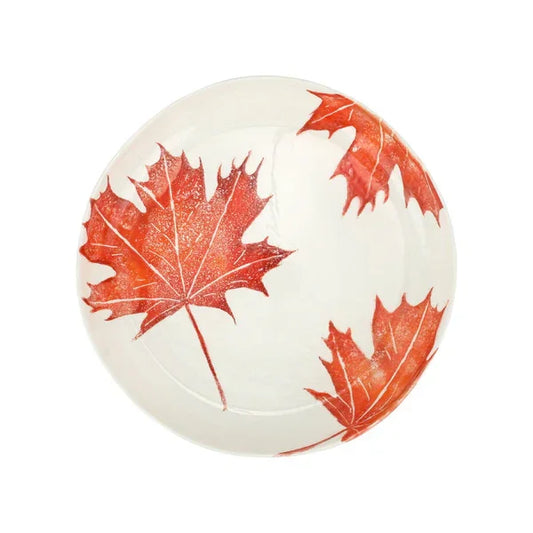 Vietri Autunno Maple Leaves Round Shallow Bowl - Marcel’s Culinary Experience