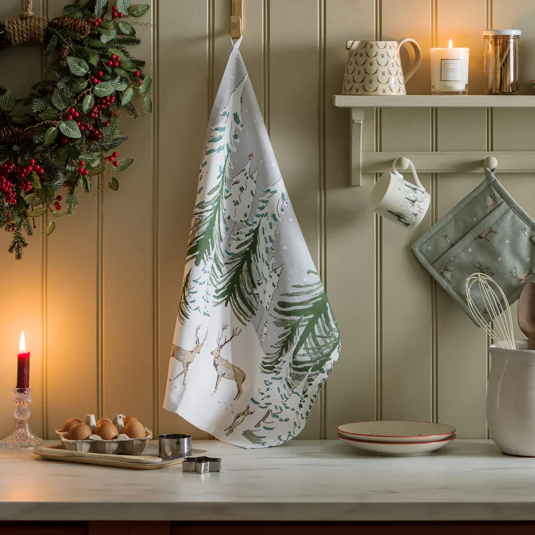 Christmas Stags Scene Tea Towel - Marcel’s Culinary Experience