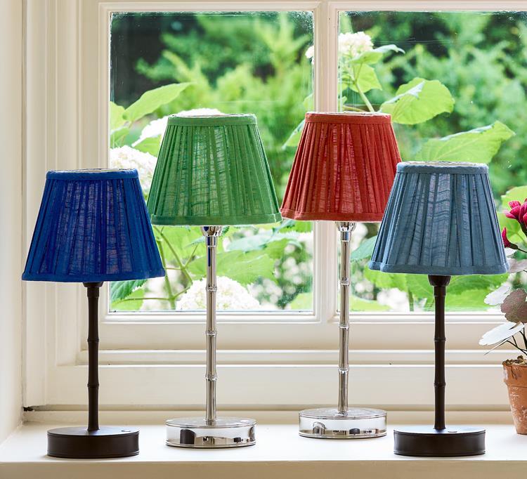 Chambray Blue Scallop Lampshade - 6"