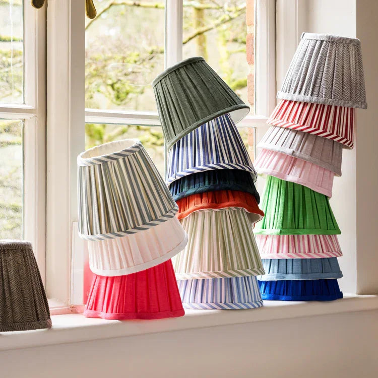 Chambray Blue Scallop Lampshade - 6"