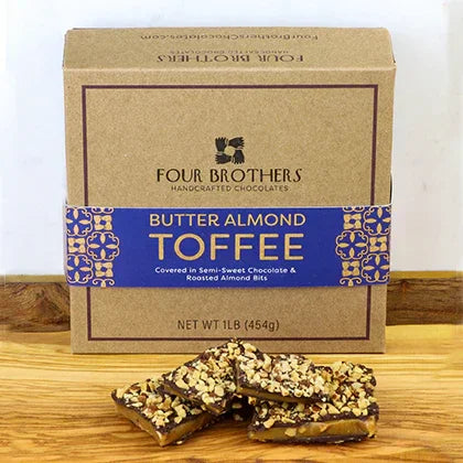 Four Brothers 1 lb. Butter Almond Toffee Box - Marcel’s Culinary Experience