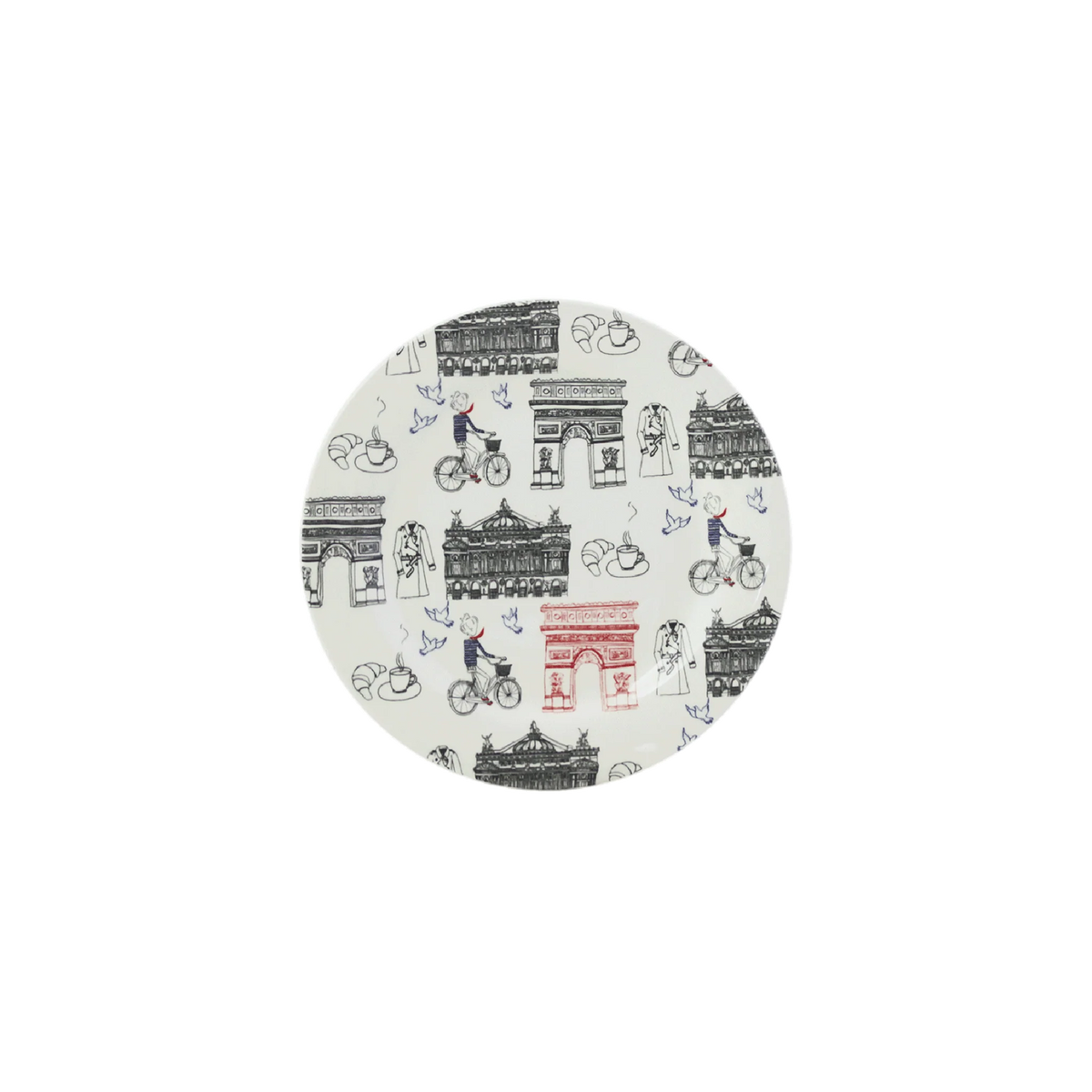 Gien Ça C'est Paris Assorted Canapé Plates, Set of 4