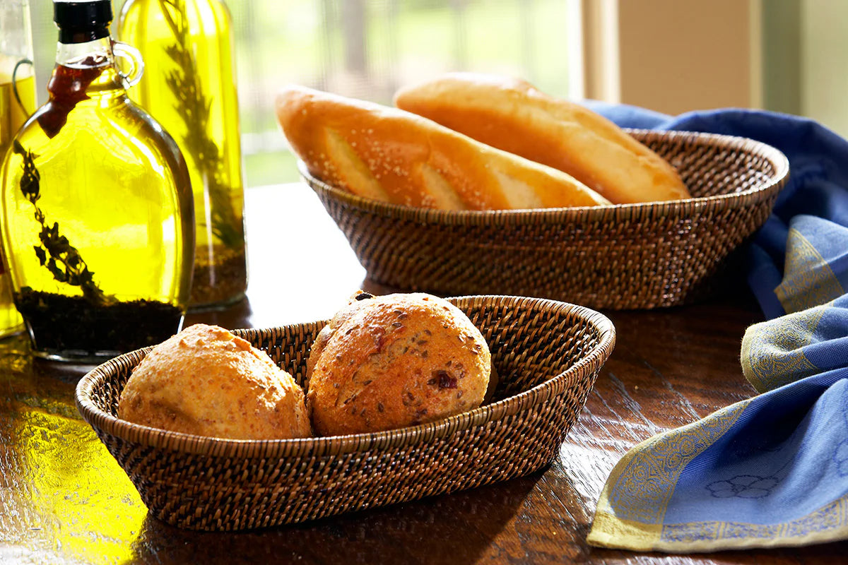 Calaisio Oval Bread Basket with Scalloped Rim