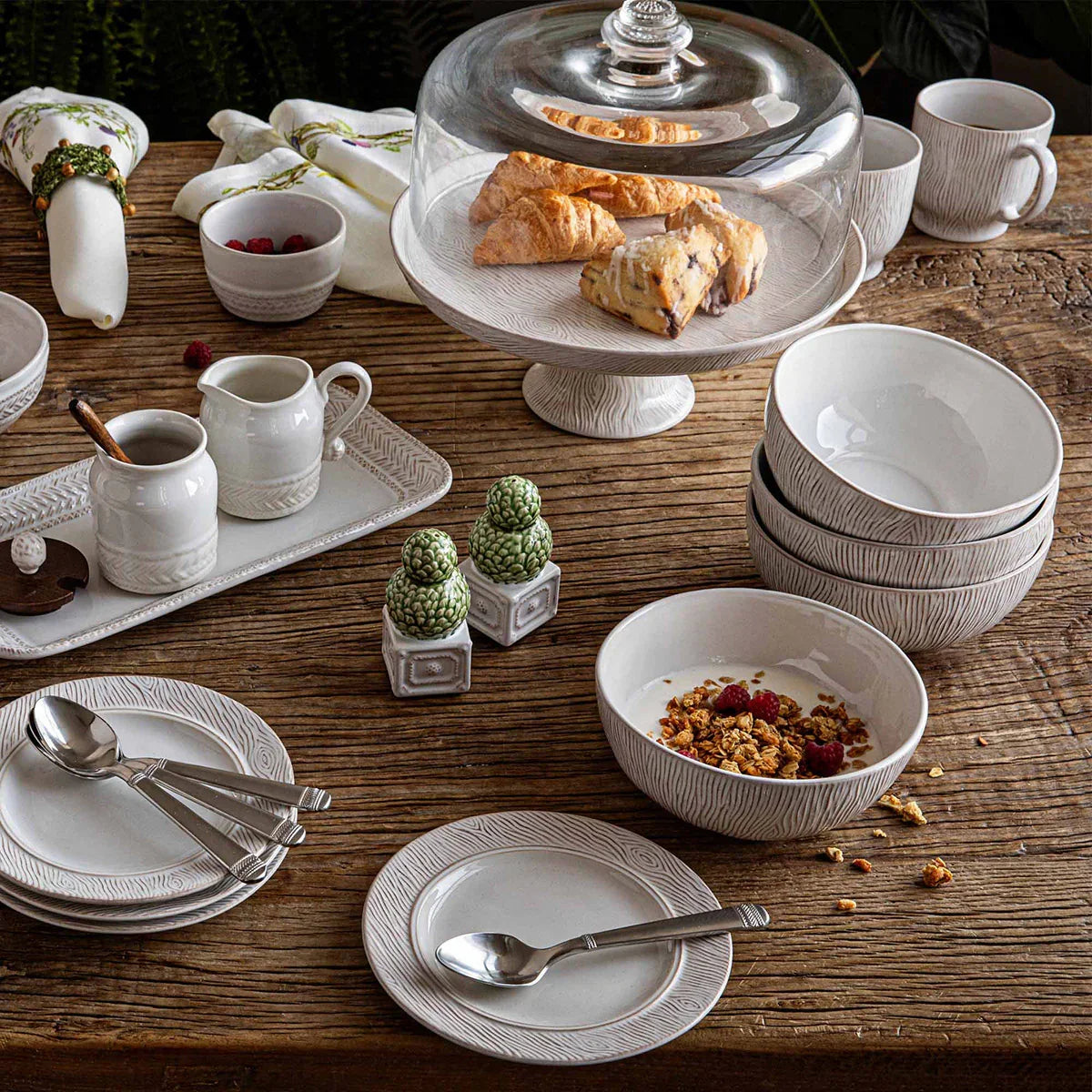 Juliska Blenheim Oak Cereal/Ice Cream Bowl - Whitewash