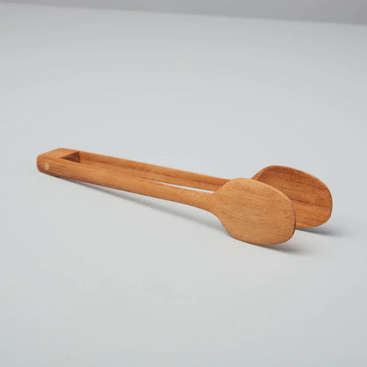 Teak Oval Tongs Small - Marcel’s Culinary Experience