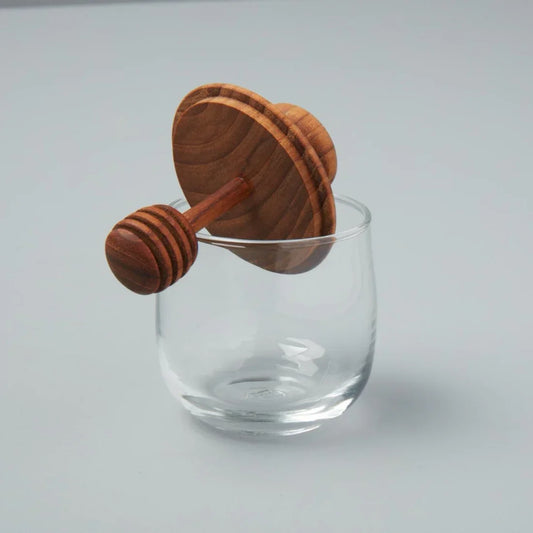 Mini Teak and Glass Honey Jar - Marcel’s Culinary Experience