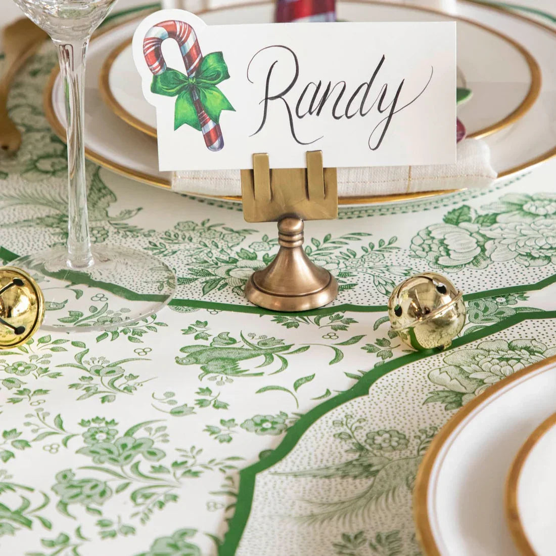 Hester & Cook Green Regal Peacock Paper Table Runner - Marcel’s Culinary Experience