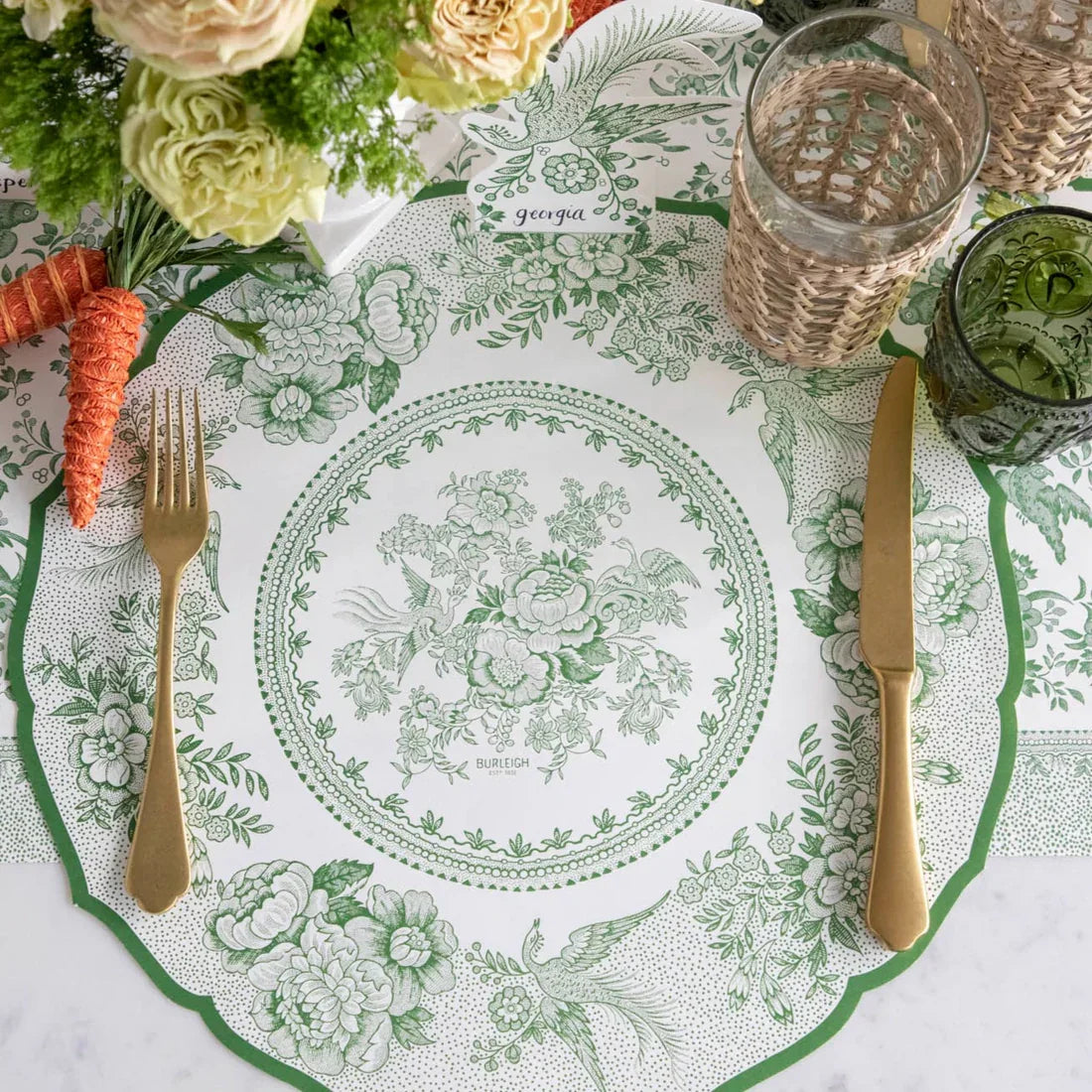 Hester & Cook Die Cut Green Pheasants Placemat - Marcel’s Culinary Experience