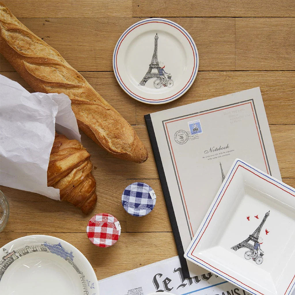 Gien Ça C'est Paris Assorted Canapé Plates, Set of 4