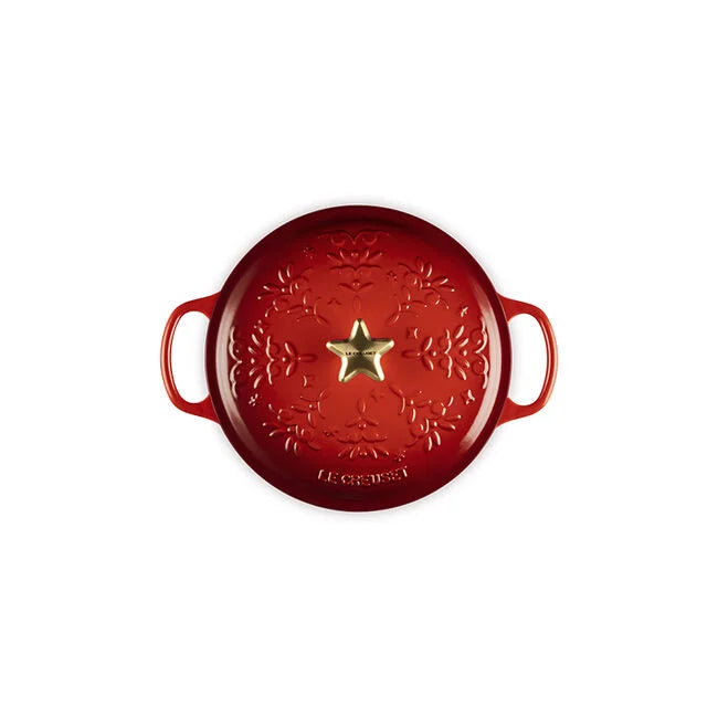 Le Creuset Noël Collection Holiday Tree Signature Round Dutch Oven with Gold Star Knob
