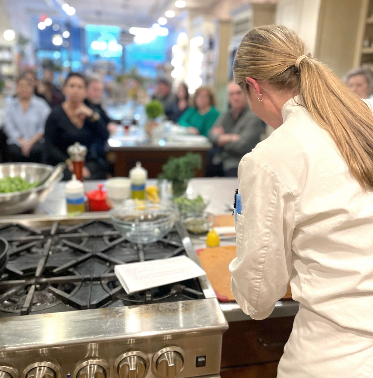 Chef demonstration cooking class at Marcel's Culinary Experience in Glen Ellyn, IL