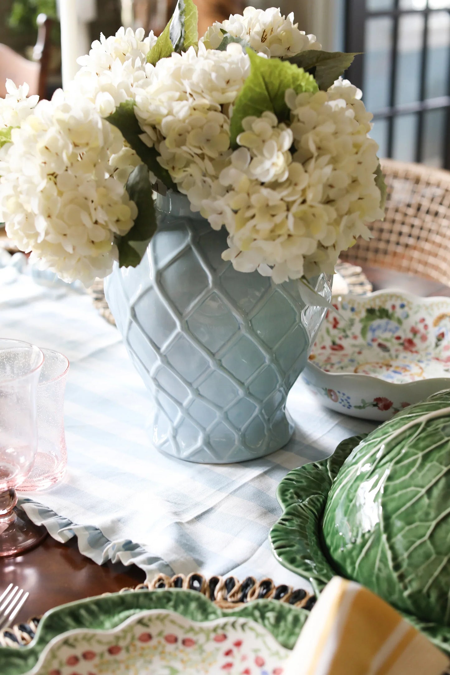Light Blue Textured Ginger Jar - Extra Large