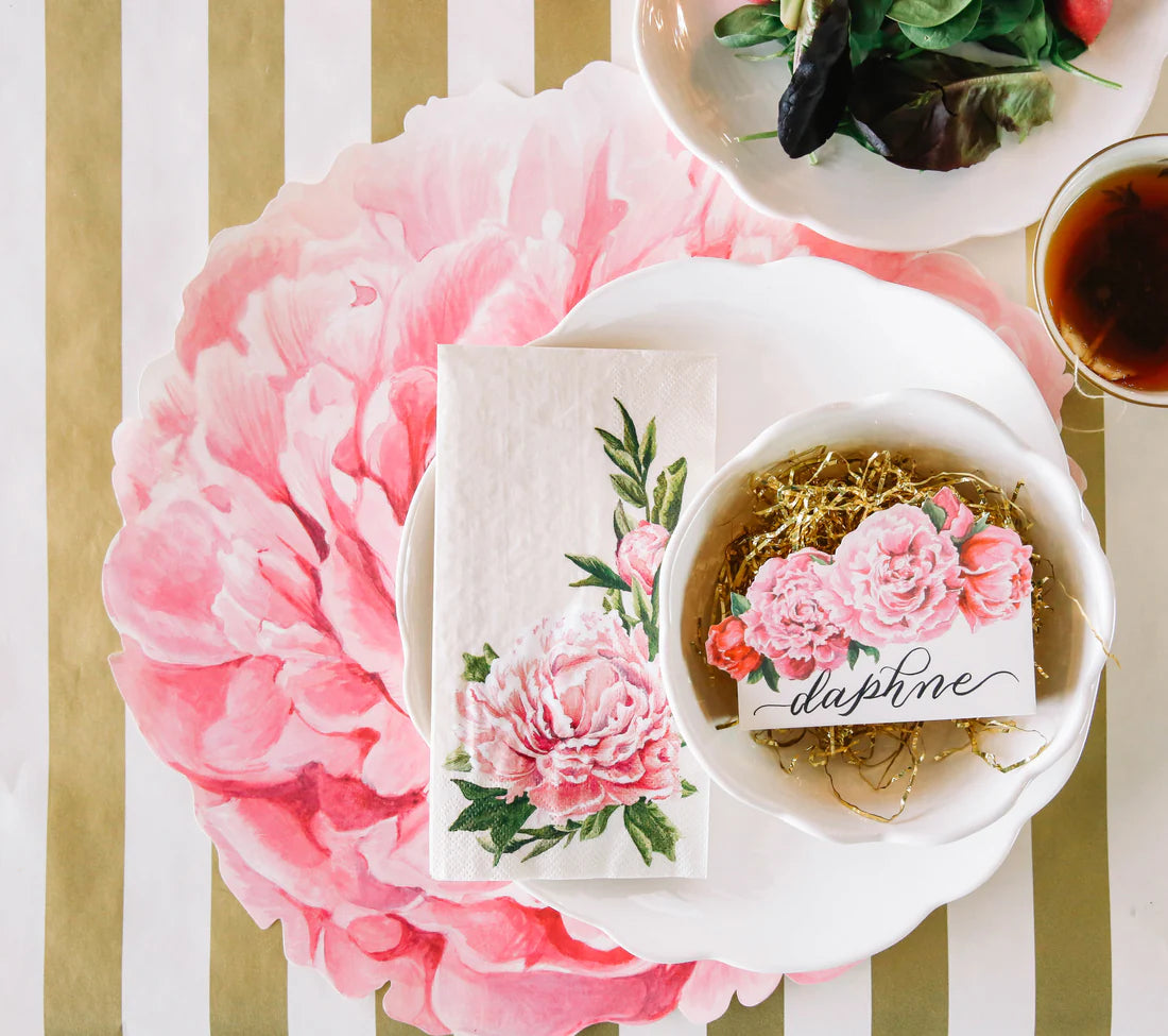 Hester and Cook Peony Guest Napkins