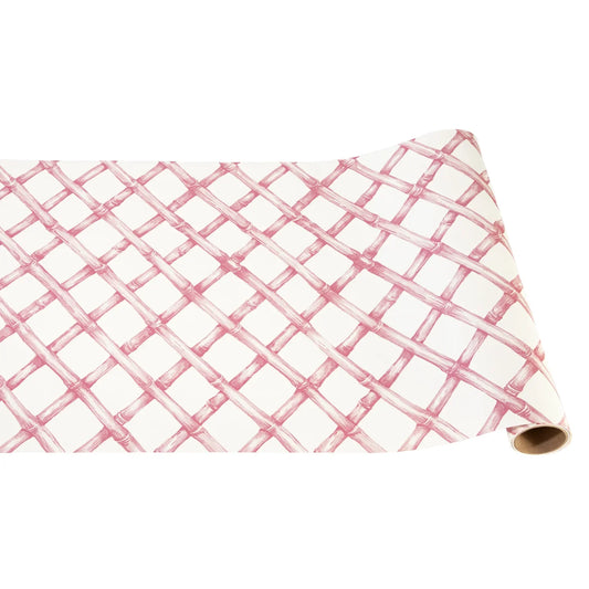 Hester & Cook Pink Lattice Paper Table Runner - 20" x 25'