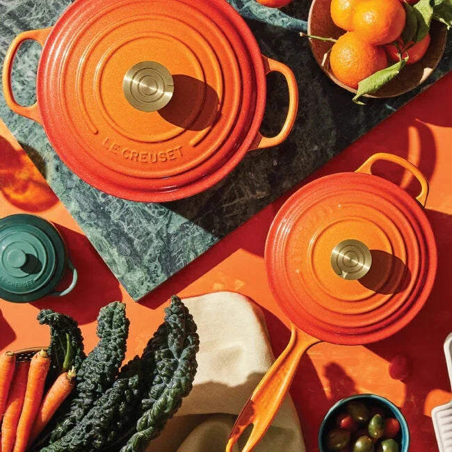 Le Creuset Flamme Doree Signature Round Dutch Oven with Crucible Knob - 4.5 Qt aerial