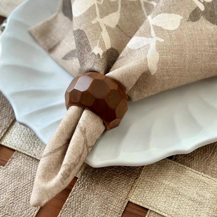 Bodrum Faceted Wood Napkin Ring - Marcel’s Culinary Experience