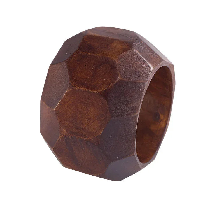 Bodrum Faceted Wood Napkin Ring - Marcel’s Culinary Experience