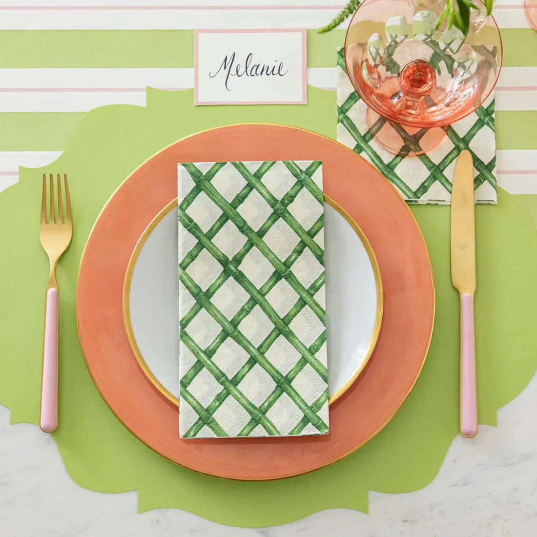 Hester & Cook Green Lattice Guest Napkins - Marcel’s Culinary Experience