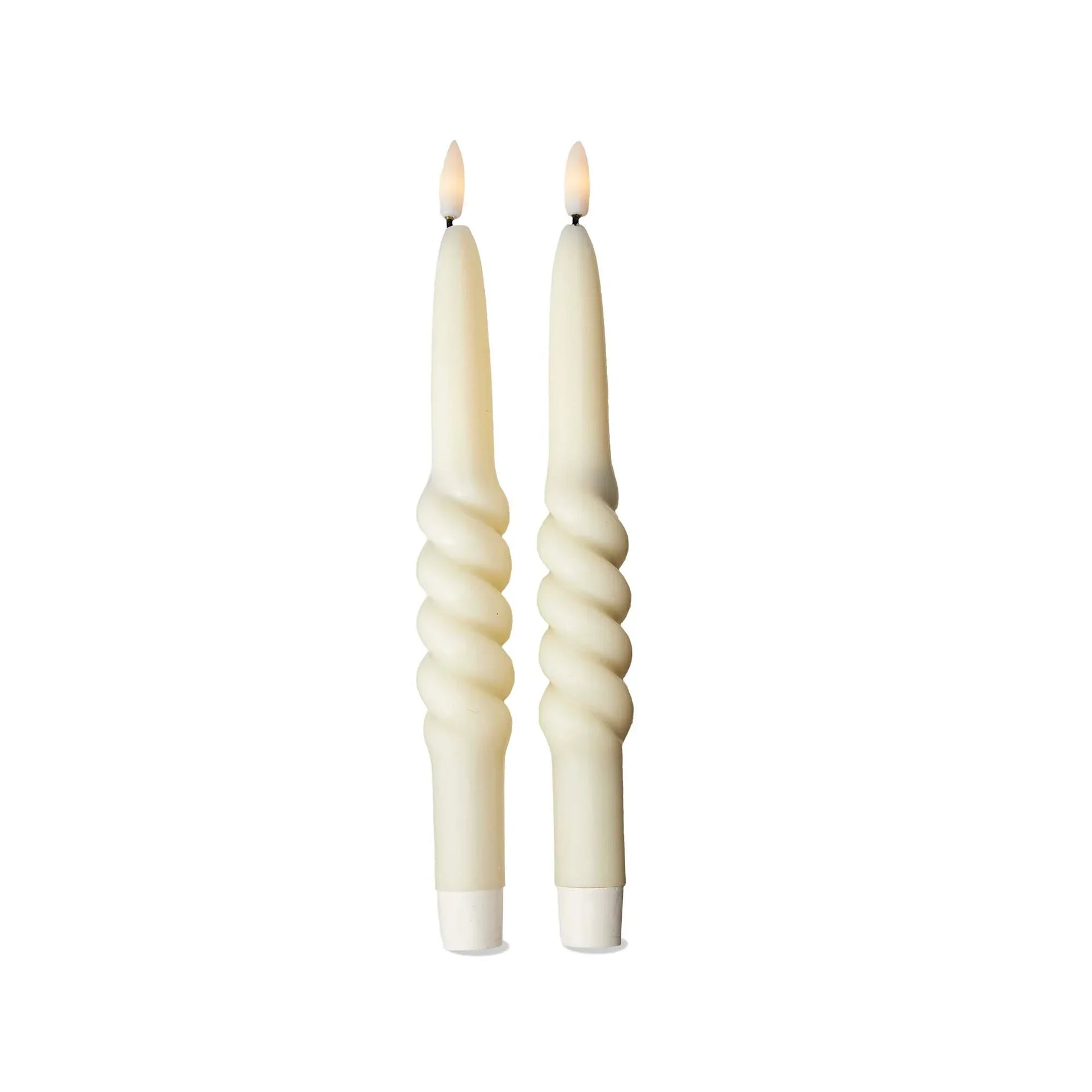 Twist Led Tapers Set Of 2 Ivory - Marcel’s Culinary Experience