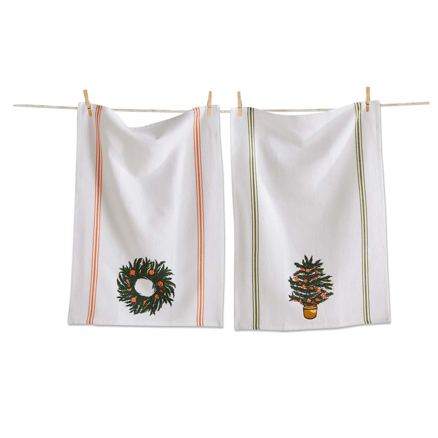 Citrus Tree & Wreath Dishtowel set of 2 - Marcel’s Culinary Experience