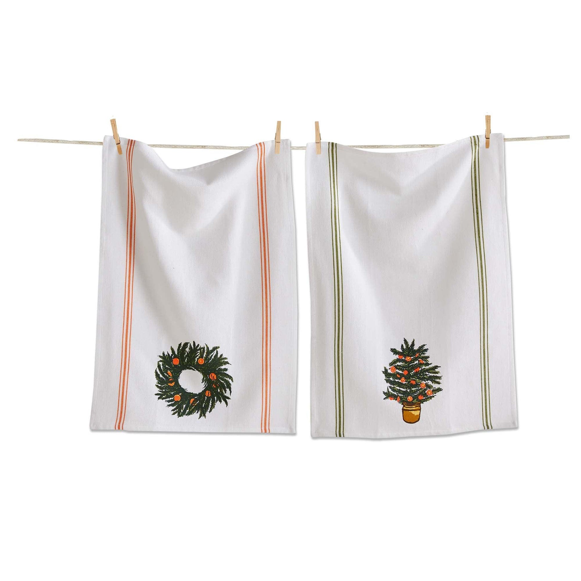 Citrus Tree & Wreath Dishtowel set of 2 - Marcel’s Culinary Experience
