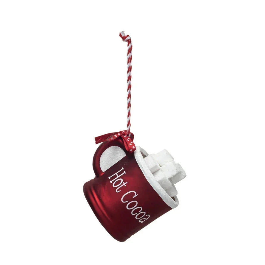 Glass Hot Cocoa Mug Ornament - Marcel’s Culinary Experience