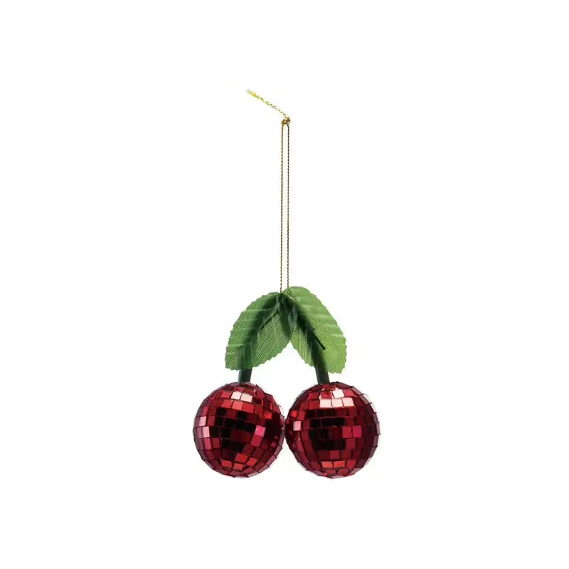 Glass Mosaic Cherries Ornament, Red & Green - Marcel’s Culinary Experience