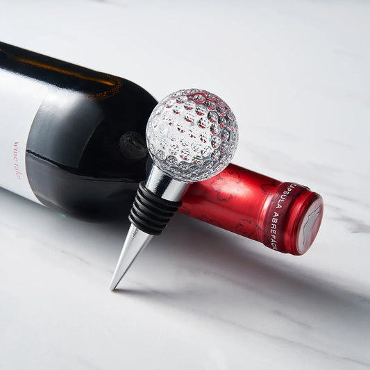 Golf Ball Wine & Champagne Bottle Stopper - Mouth-Blown Lead