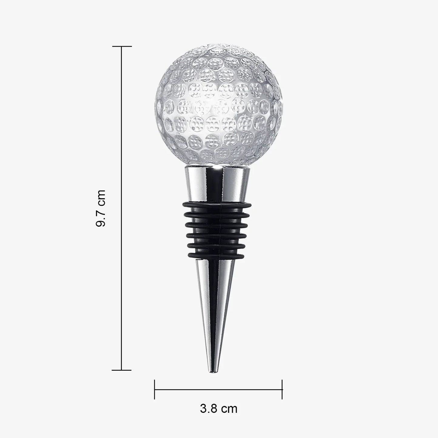 Golf Ball Wine & Champagne Bottle Stopper - Mouth-Blown Lead