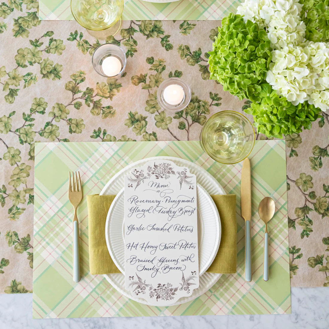 Hester & Cook Green Cherry Blossom Runner - 30' x 18'