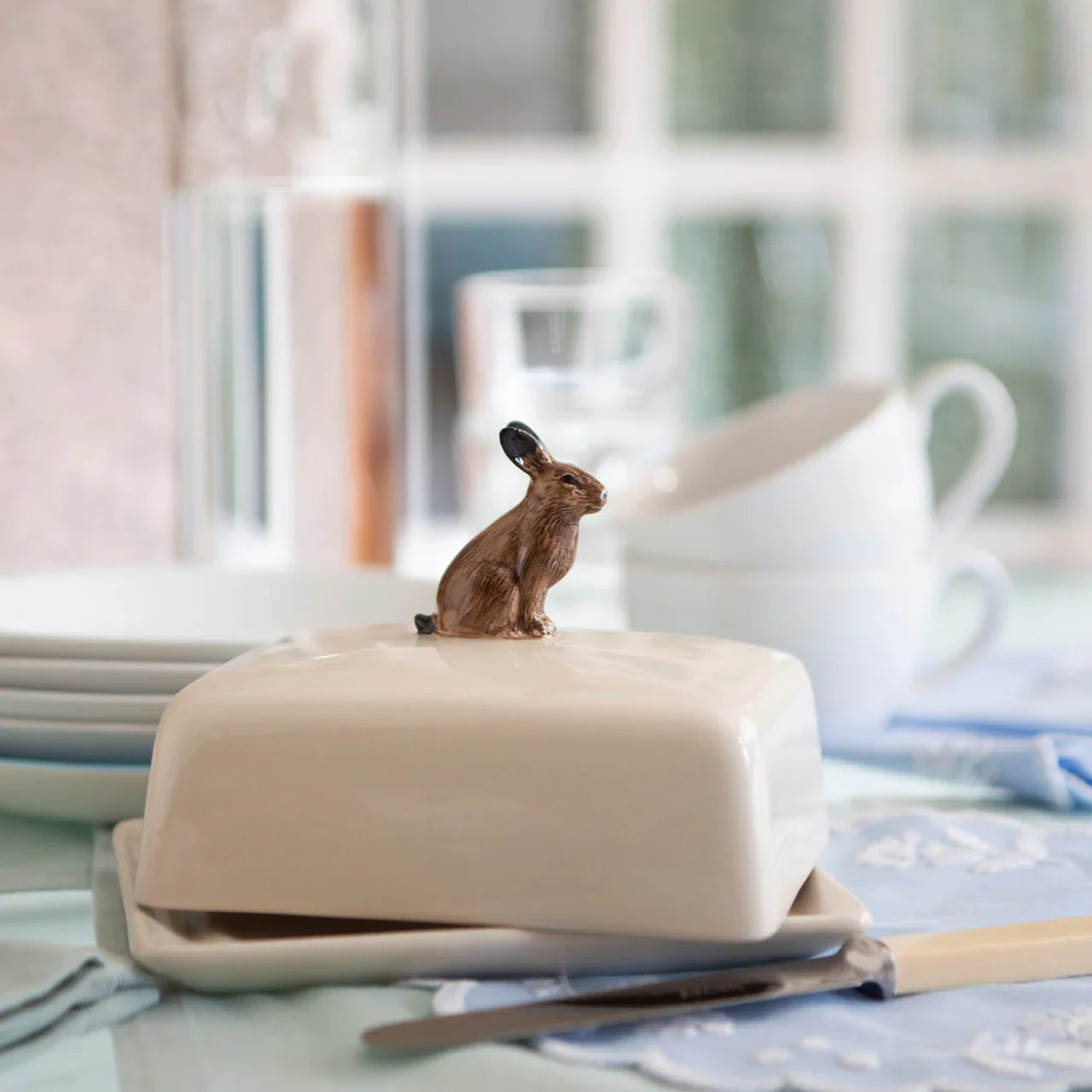 Quail Ceramics Hare Butter Dish