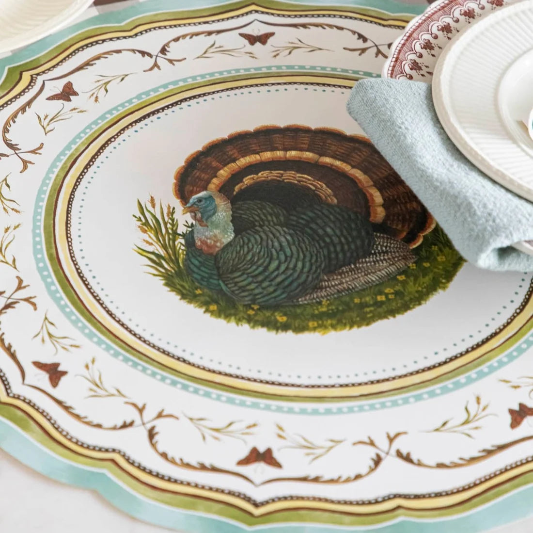 Hester and Cook Die-cut Heritage Turkey China Placemat