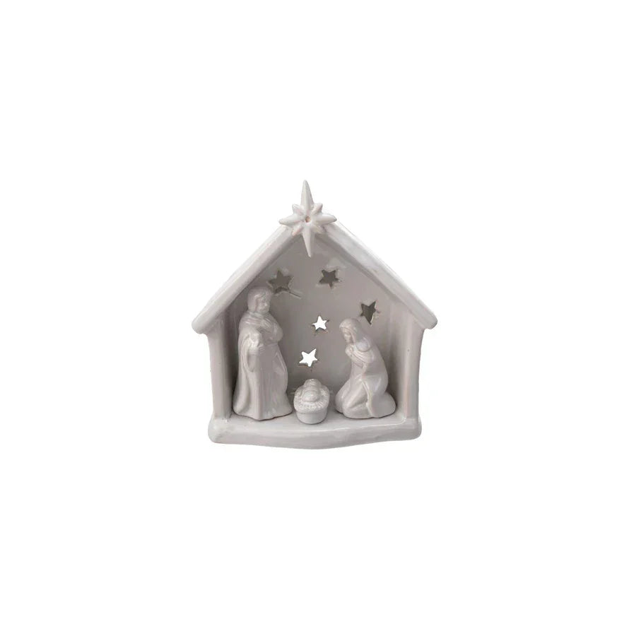 Stoneware Holy Family Tealight Holder - Marcel’s Culinary Experience